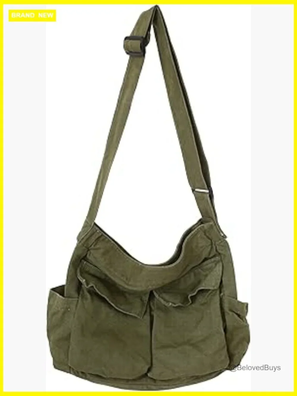 Large Canvas Tote Crossbody Laptop Messenger Bag Work Travel Handbag